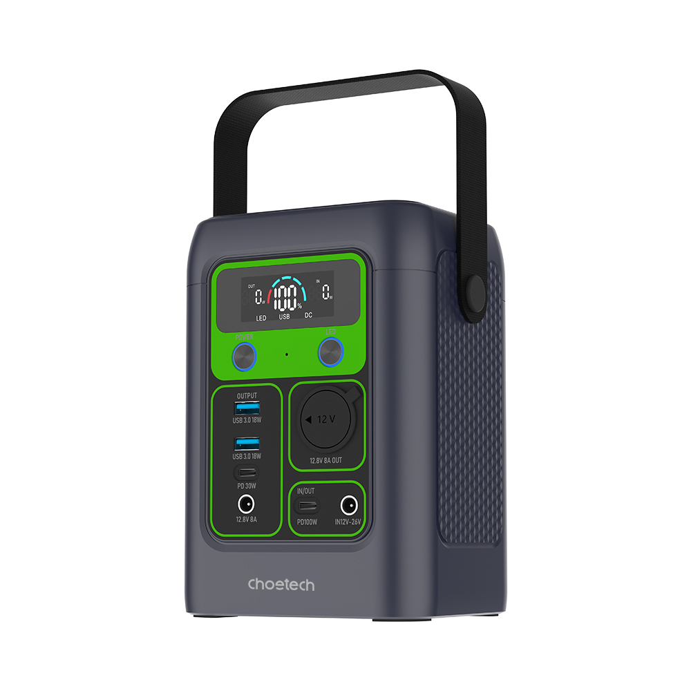 Повербанк 60000mAh Choetech SG200DC Black+Green 192Wh LiFePO4 100W QC3.0 PD3.0 купити в Україні