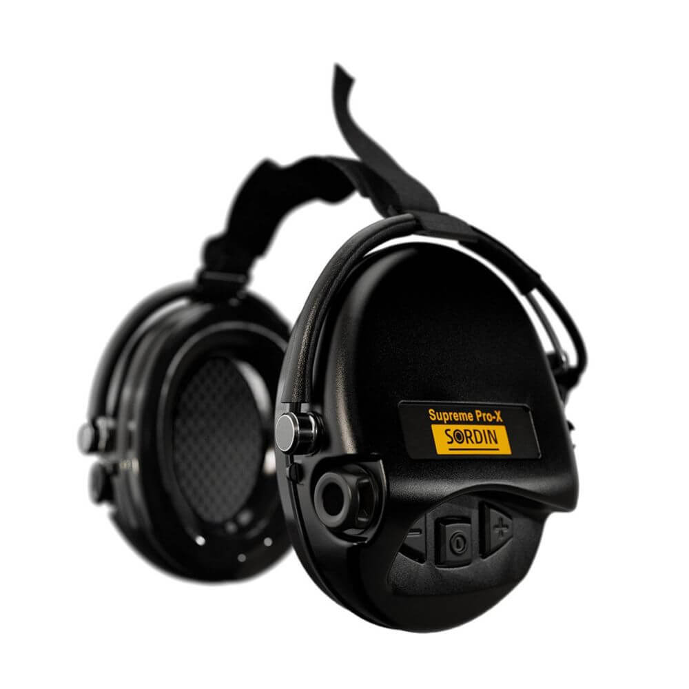Активні навушники для стрільби Sordin Supreme Pro Neckband Black із заднім тримачем під шолом купити в Україні