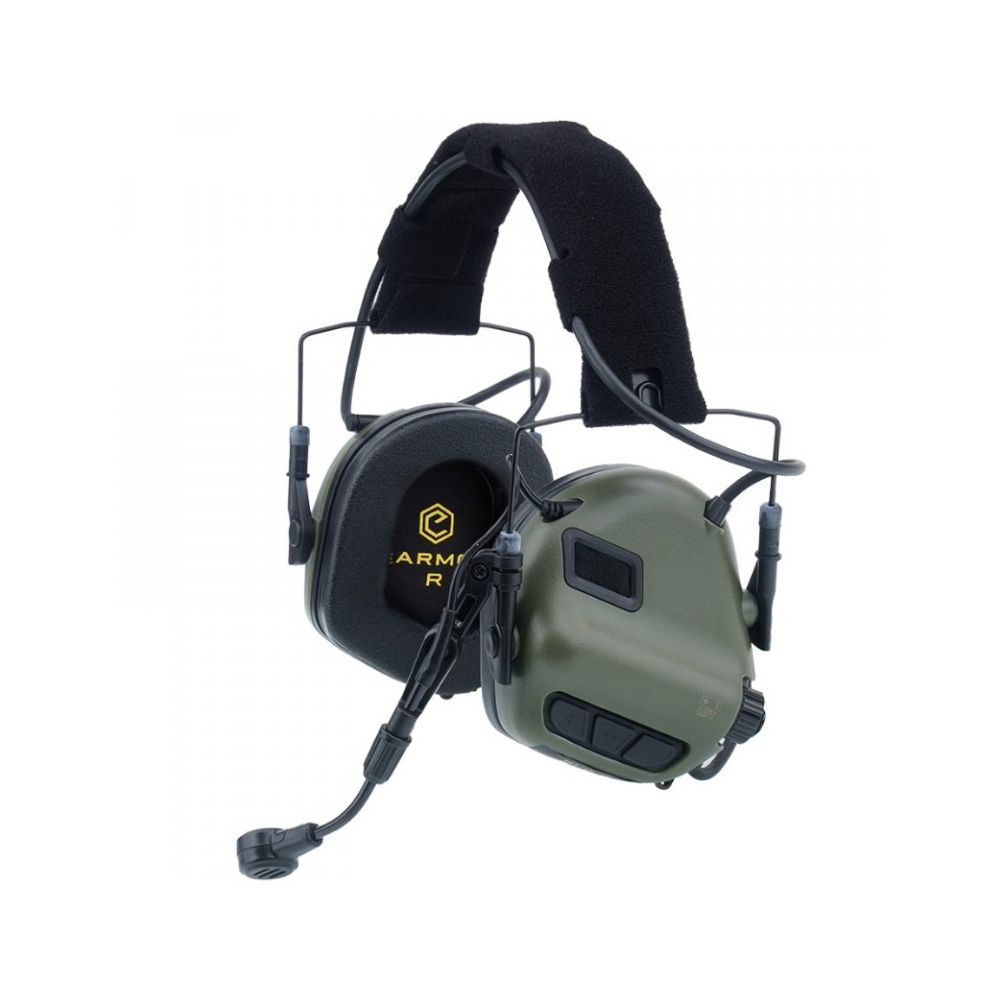 Активні захисні навушники Earmor M32X MARK3 ARC (FG) Olive з гарнітурою та кріпленням на шолом купити в Україні