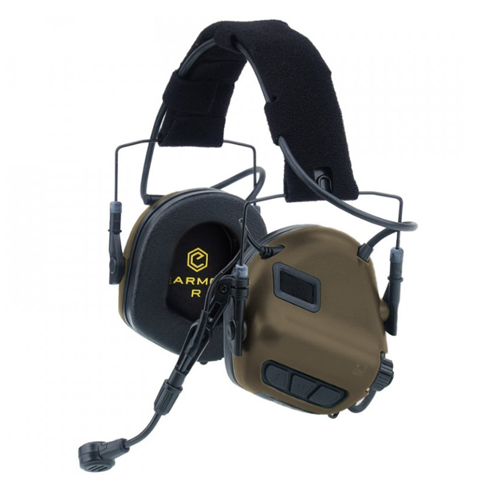 Активні захисні навушники Earmor M32X MARK3 ARC (CB) Coyote Brown з гарнітурою та кріпленням на шолом купити в Україні