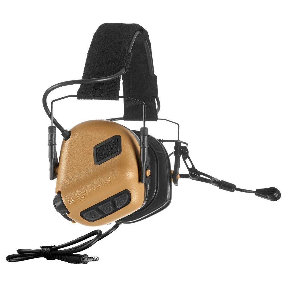 Активні захисні навушники Earmor M32 Plus (CB) Coyote Brown з гарнітурою купити в Україні
