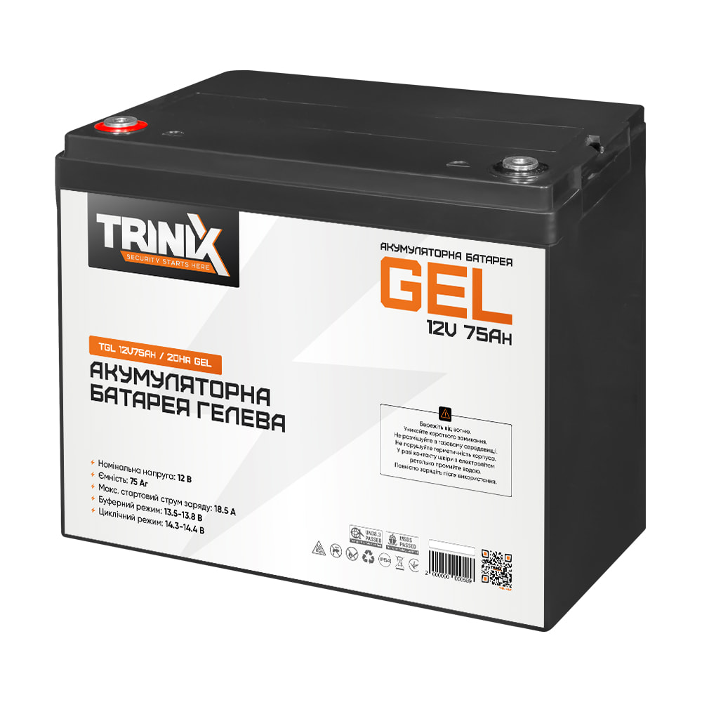 Аккумуляторная батарея гелевая 12В 75Ач Trinix TGL12V75Ah/20Hr GEL купить в Украине