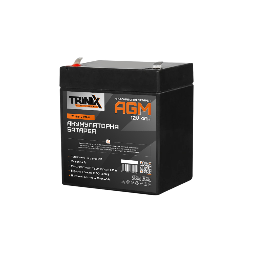 Trinix 12V4Ah/20Hr AGM Аккумуляторная батарея 12В 4Ач свинцово-кислотная