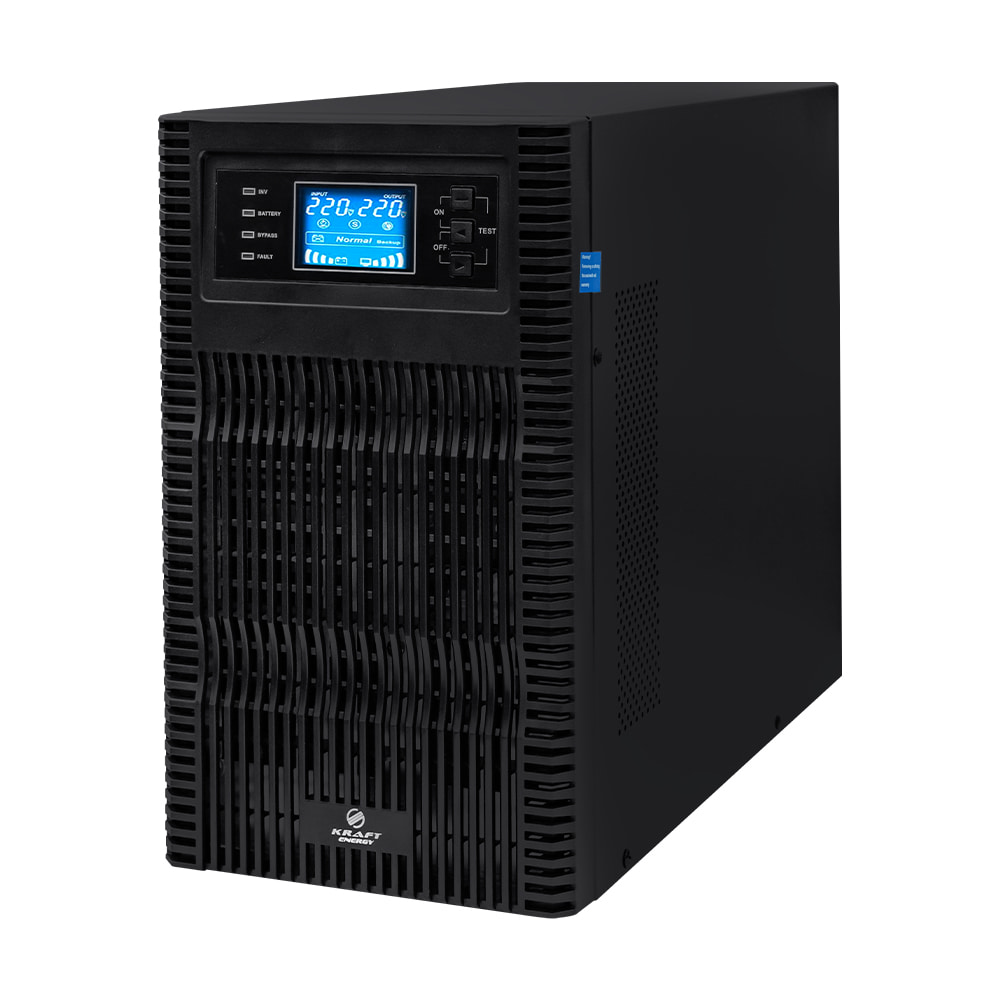 Джерело безперебійного живлення Kraft KRF-T1000VA/1KW(LCD)Ex Pro Online UPS під зовнішній акумулятор купити в Україні