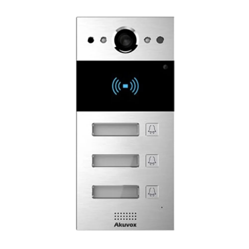 IP-відеопанель на 3 абоненти 2Mp Akuvox R20B SIP зі зчитувачем EM-Marine / Mifare / NFC купити в Україні
