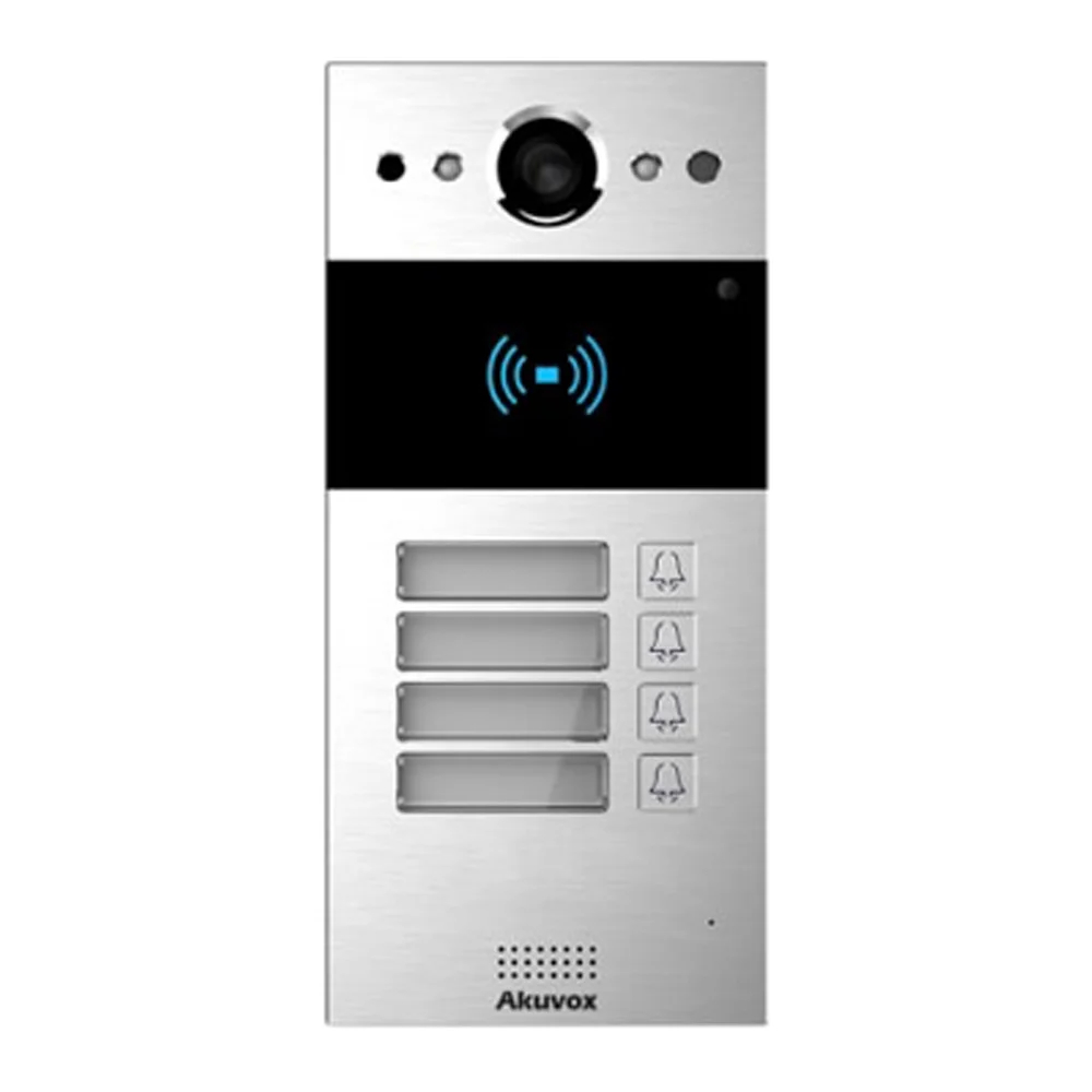 IP-відеопанель на 4 абоненти 2Mp Akuvox R20B SIP зі зчитувачем EM-Marine / Mifare / NFC купити в Україні