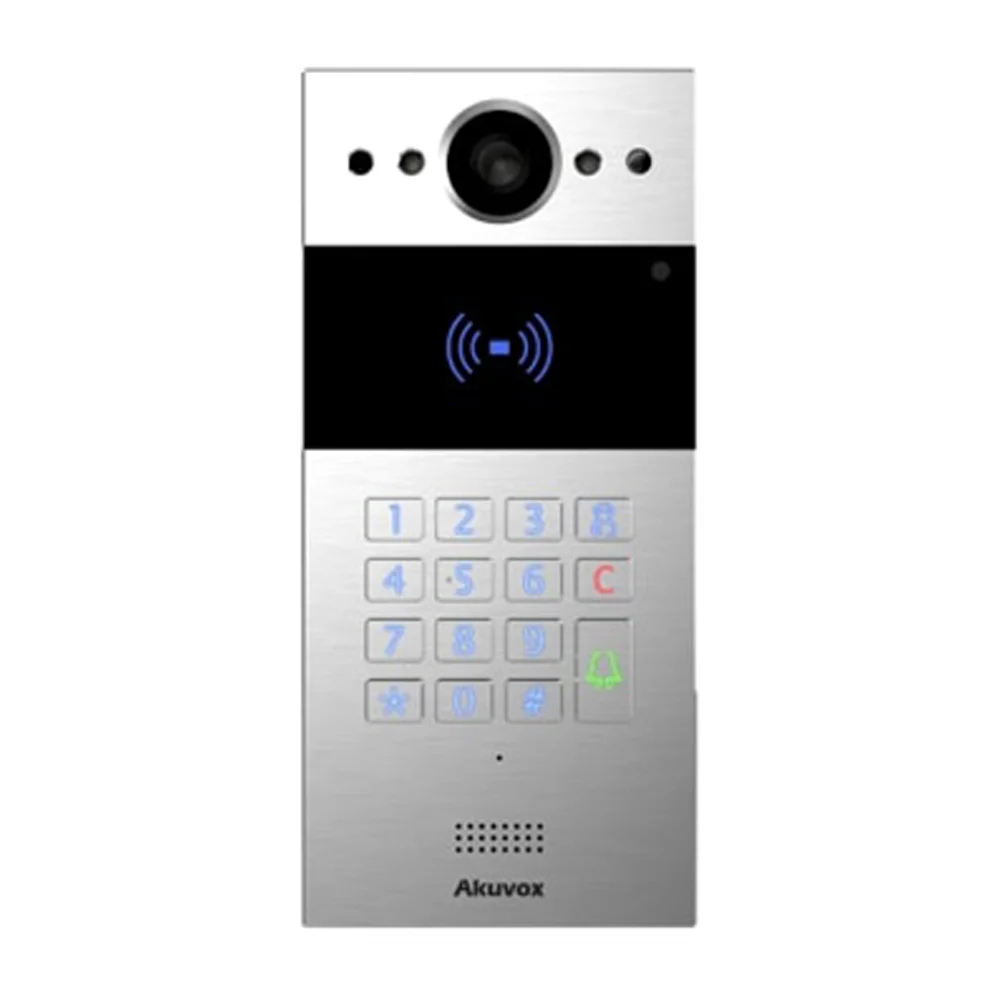 IP-відеопанель багатоабонентська 2Mp Akuvox R20K Silver зі зчитувачем EM-Marine / Mifare / NFC купити в Україні
