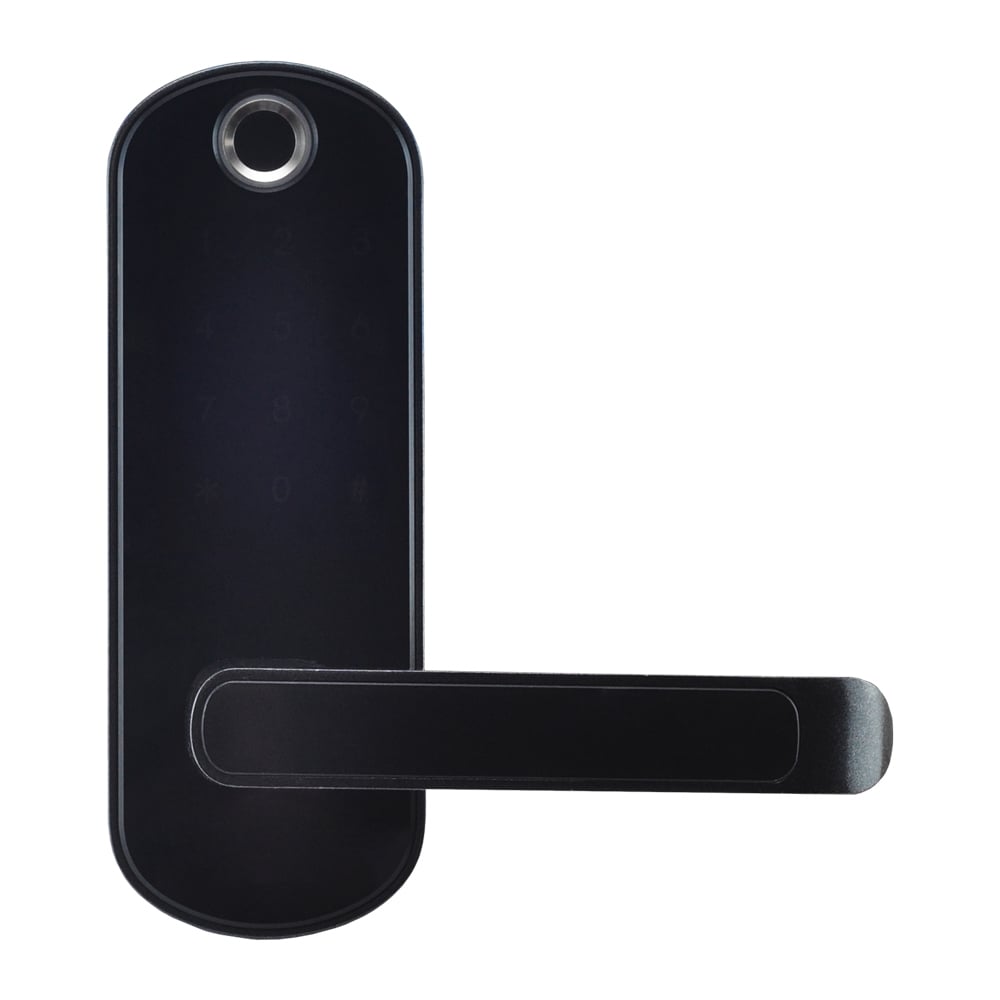 Замок біометричний автономний Trinix TRL-5107BTF Black Right з Bluetooth, зчитувачем відбитків пальців і карт Mifare купити в Україні