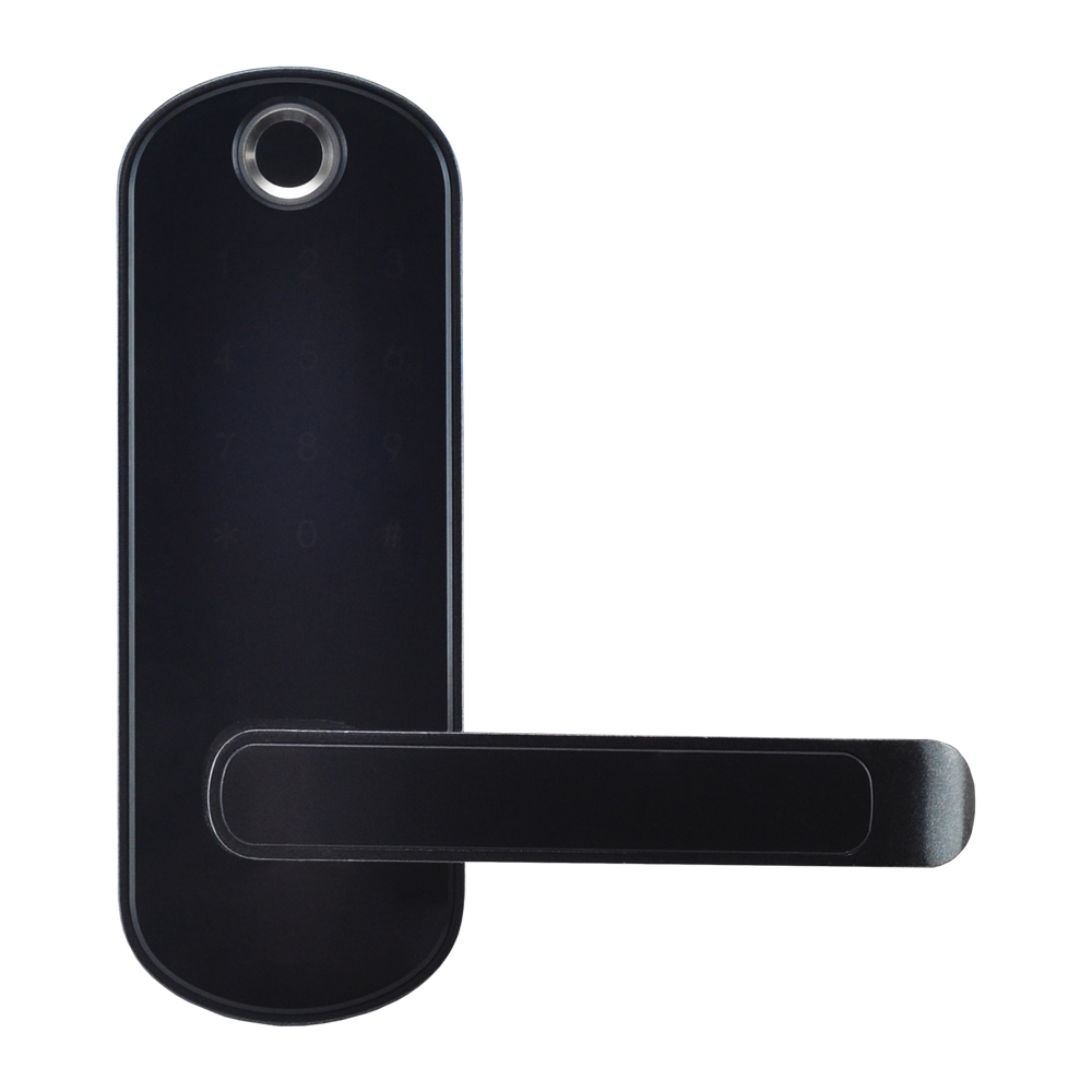 Замок біометричний автономний Trinix TRL-5107BTF Black Right з Bluetooth, зчитувачем відбитків пальців і карт Mifare купити в Україні