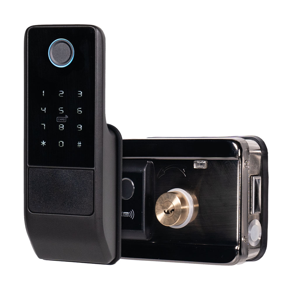 Замок біометричний автономний Trinix TRL-5202BT2FW Black з Bluetooth, зчитувачем відбитків пальців і карт Mifare купити в Україні
