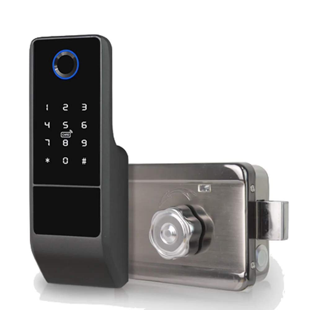 Замок биометрический автономный Trinix TRL-5201BTFW Black Right с Bluetooth, считывателем отпечатков пальцев и карт Mifare купить в Украине
