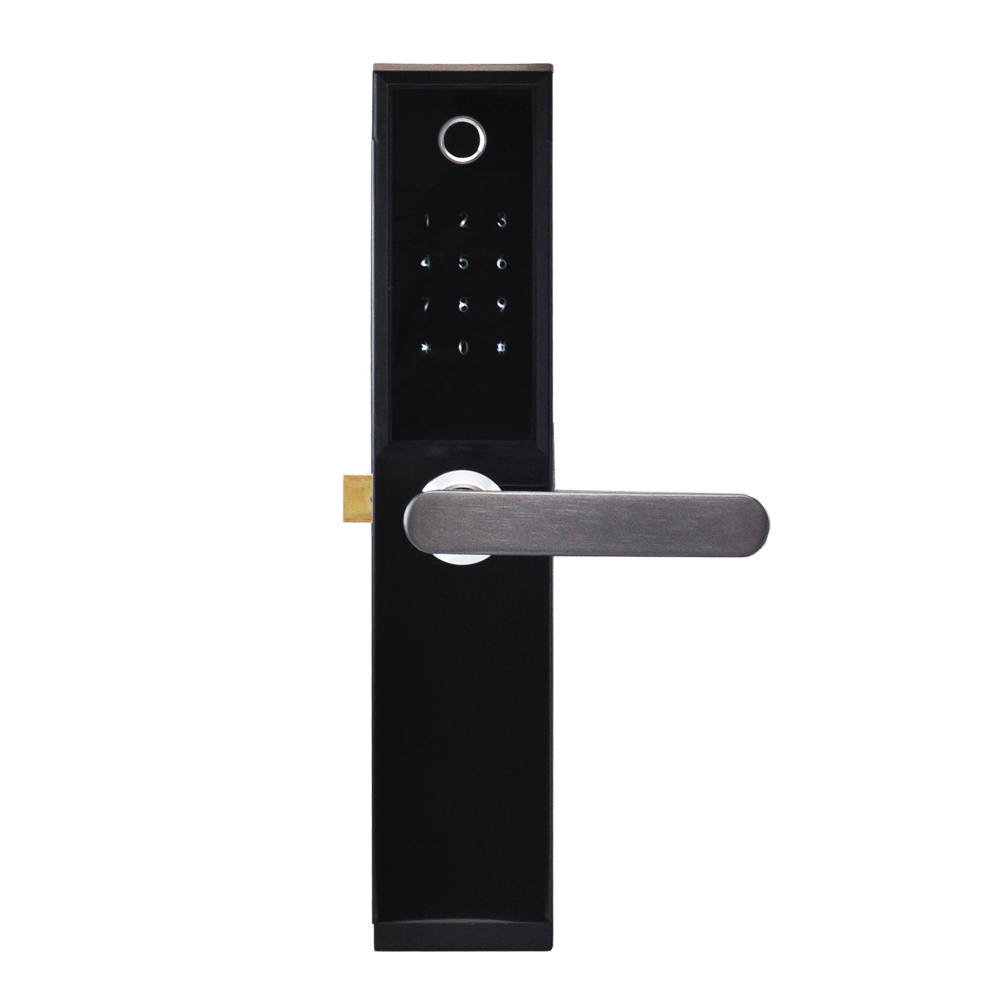 Замок биометрический автономный Trinix TRL-5104BTF Black Right с Bluetooth, считывателем отпечатков пальцев и карт Mifare купить в Украине