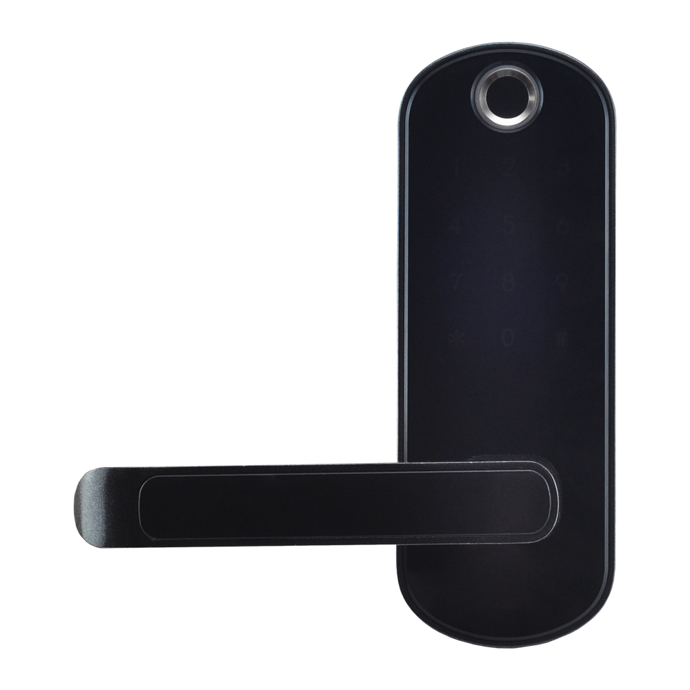 Замок биометрический автономный Trinix TRL-5107BTF Black Left с Bluetooth, считывателем отпечатков пальцев и карт Mifare купить в Украине