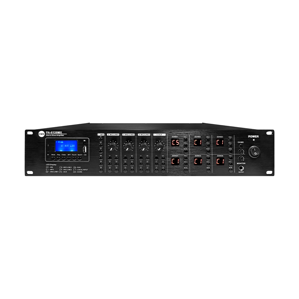 Матричний мікшуючий підсилювач CMX PA-6120MX, 6 зон, 6*120 Вт, 19" купити в Україні