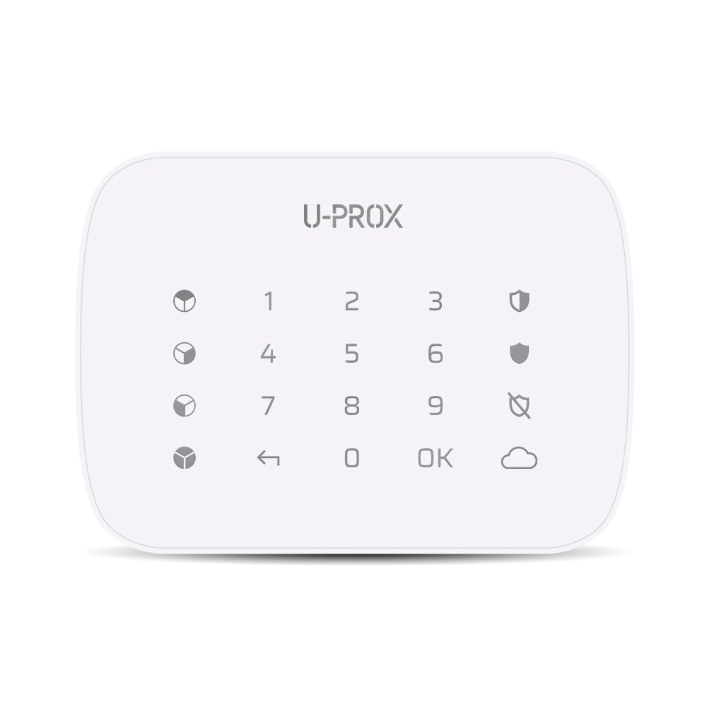 Бездротова сенсорна клавіатура ITV U-Prox Keypad G4 White для керування чотирма охоронними групами купити в Україні