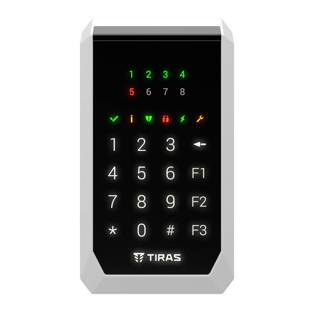 Клавиатура Tiras K-PAD8+ Black на 8 индикаторов зон со встроенным считывателем NFC/Mifare купить в Украине