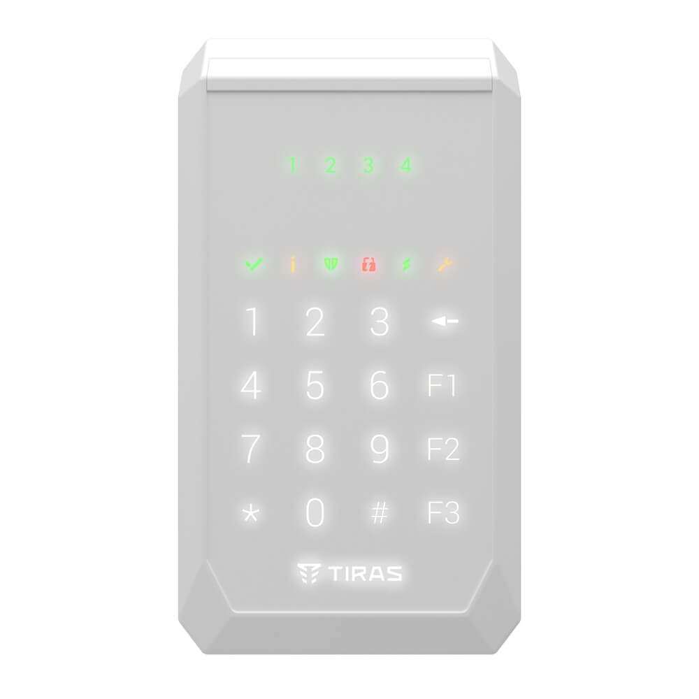 Клавиатура Tiras K-PAD4 White на 4 индикатора зон. купить в Украине