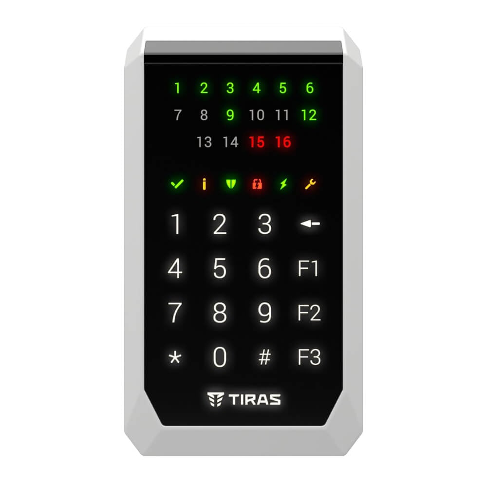 Клавіатура Tiras K-PAD16 Black на 16 індикаторів зон купити в Україні