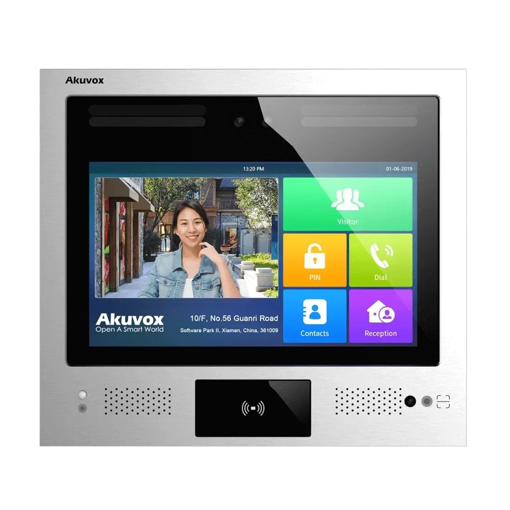 IP-відеопанель багатоабонентська 2Mp Akuvox X916S з екраном 13", розпізнаванням облич та зчитувачем EM-Marine / Mifare / NFC / BLE / QR купити в Україні