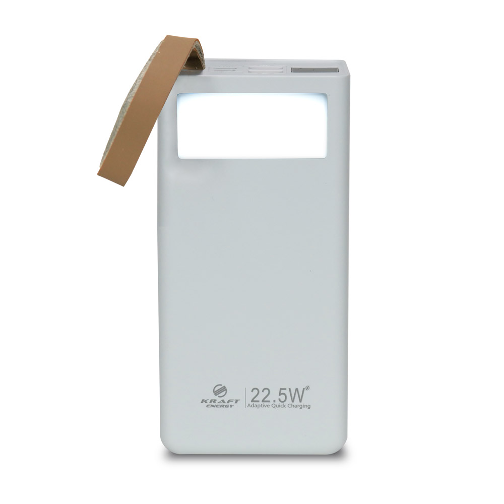 Повербанк 20000mAh Power Bank Kraft TPB-2320 White 22.5W QC3.0 LED-ліхтар купити в Україні