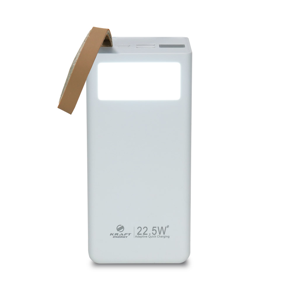 Повербанк 40000mAh Power Bank Kraftk TPB-2340 White 22.5W QC3.0 LED-ліхтар купити в Україні