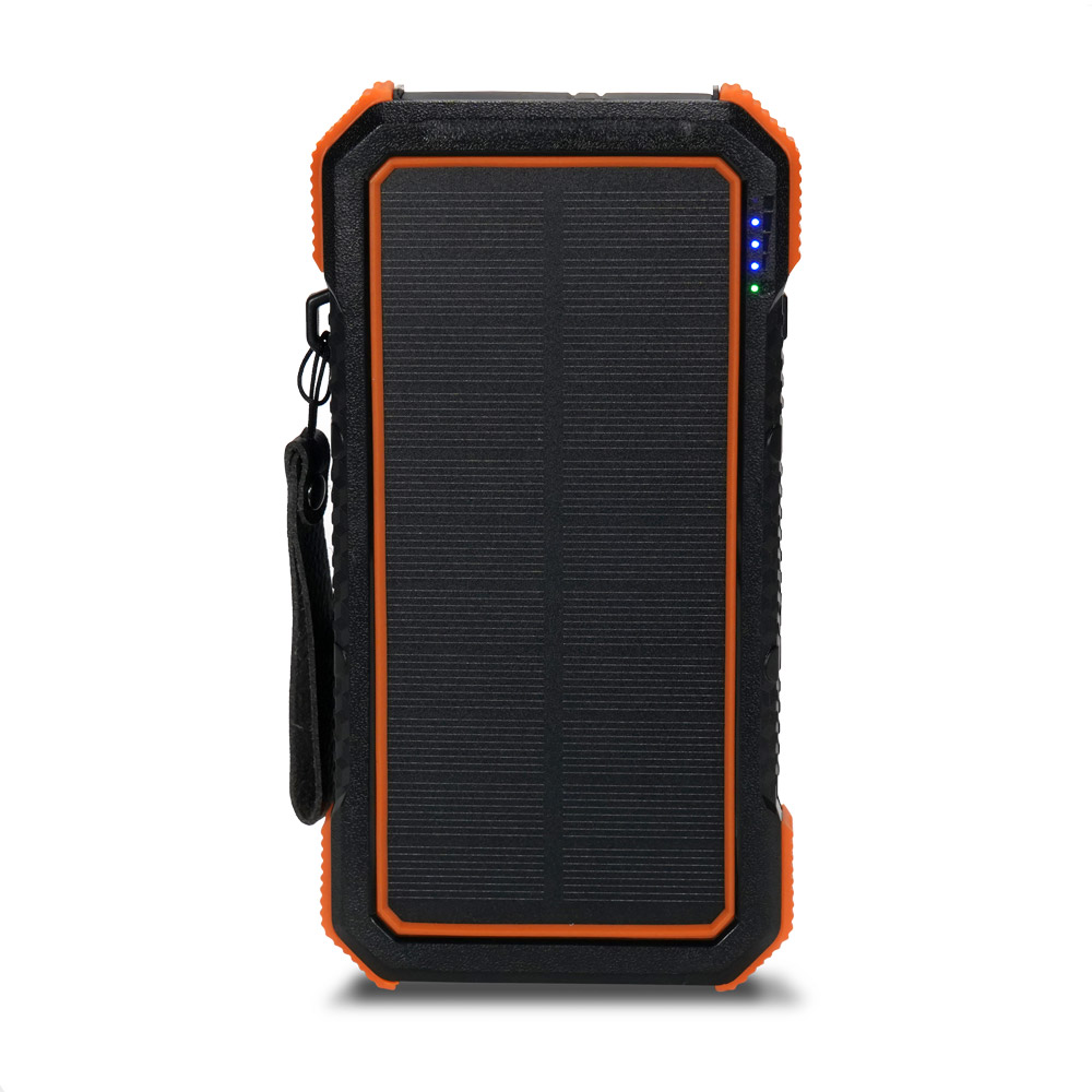 Повербанк з сонячною панеллю 20000mAh Power Bank Kraft TPB-1820SLP Orange бездротова зарядка 18W QC2.0 LED-ліхтар купити в Україні