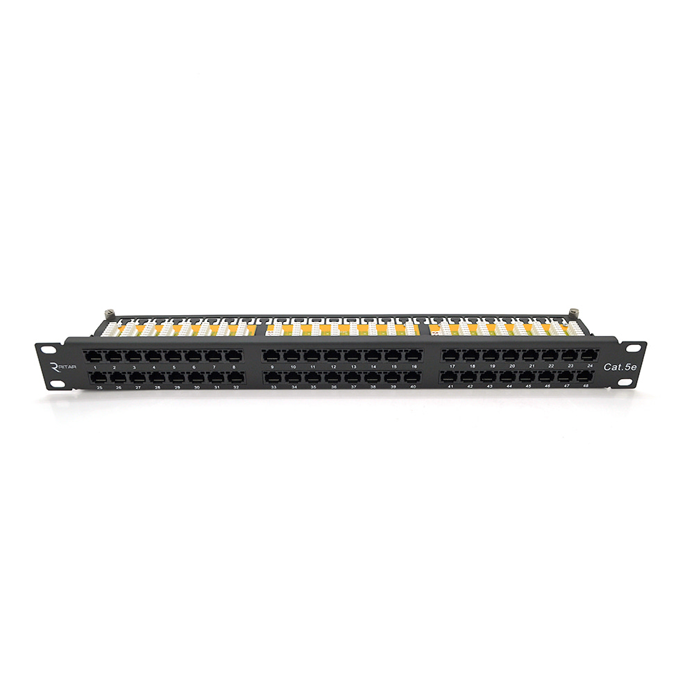 Патч-панель Ritar 48 портов UTP DUAL кат 5E 19" 1U неэкранированная черная купить в Украине