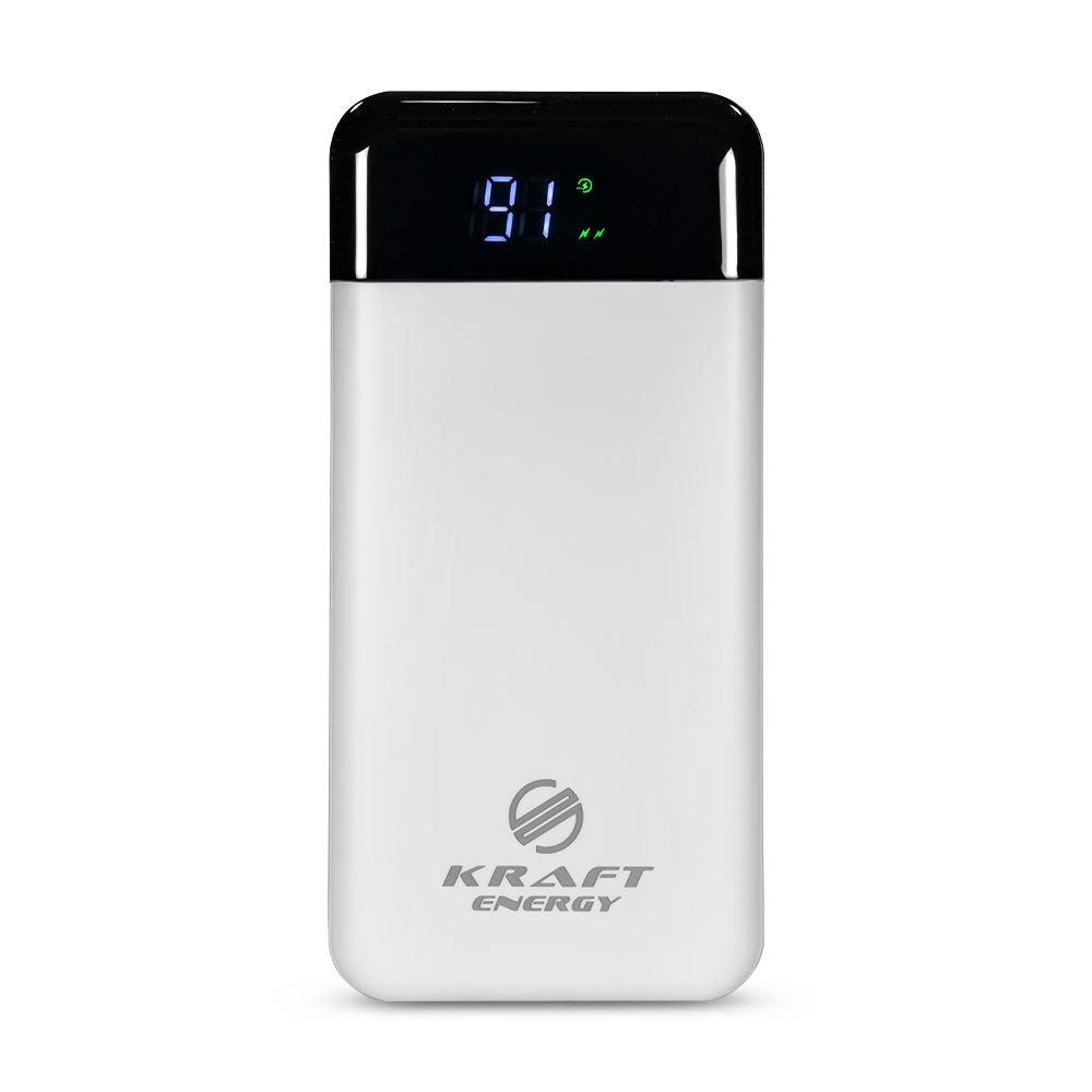 Повербанк 20000mAh Power Bank Kraft KPB-2120FCL White 22.5W QC3.0 LED-фонарь купить в Украине