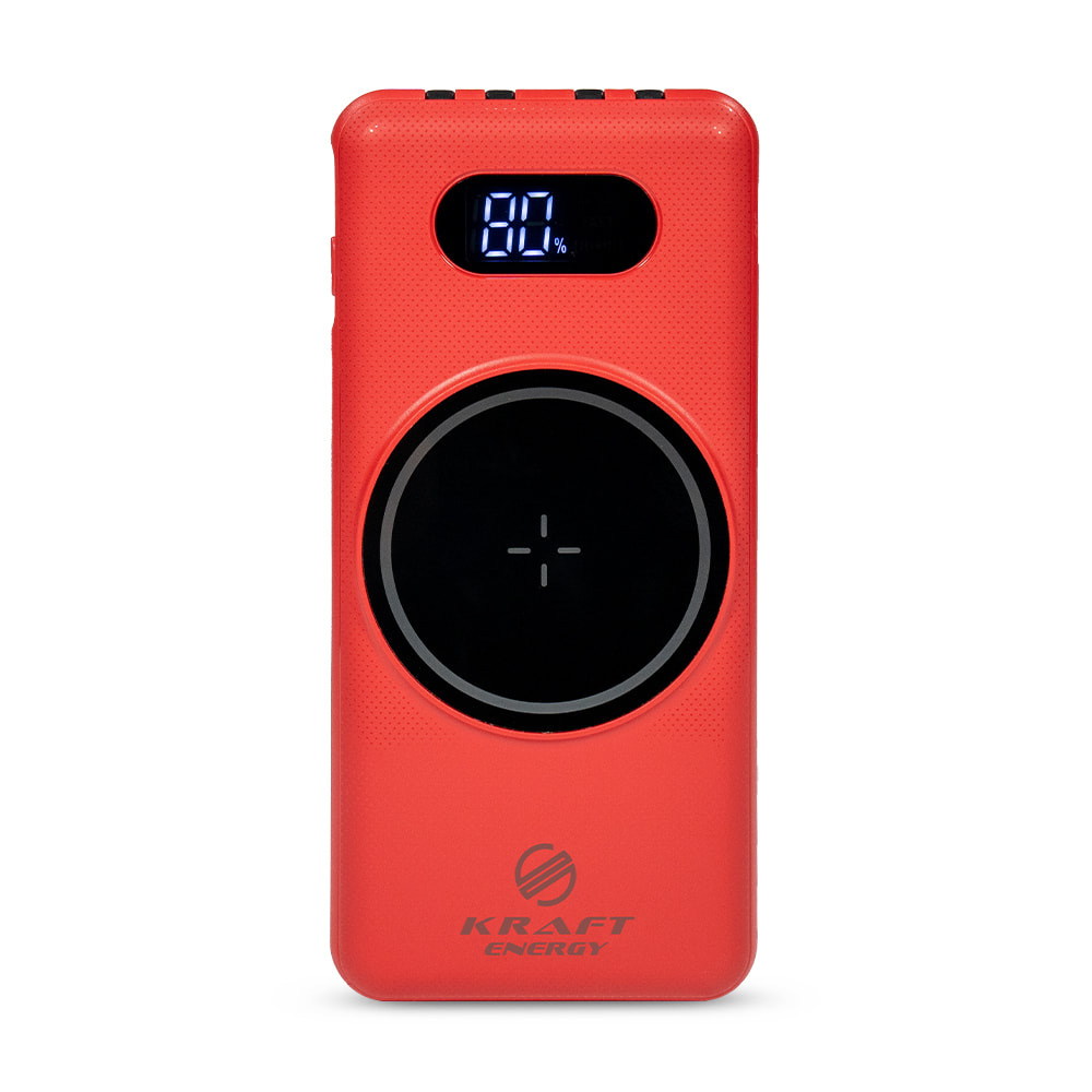 Повербанк 10000mAh Power Bank Kraft KPB-1110W Red беспроводная зарядка купить в Украине