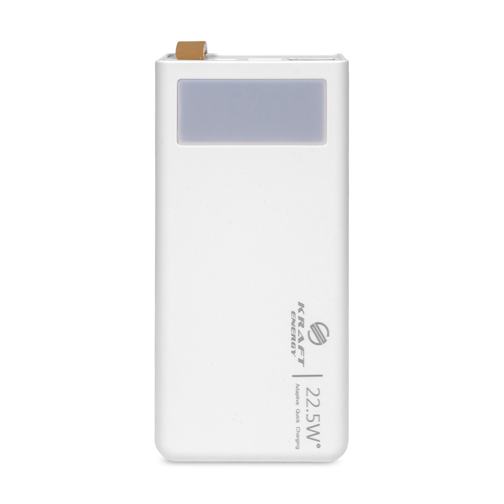 Повербанк 40000mAh Power Bank Kraft KPB-2340FCL White 22.5W QC3.0 LED-ліхтар купити в Україні