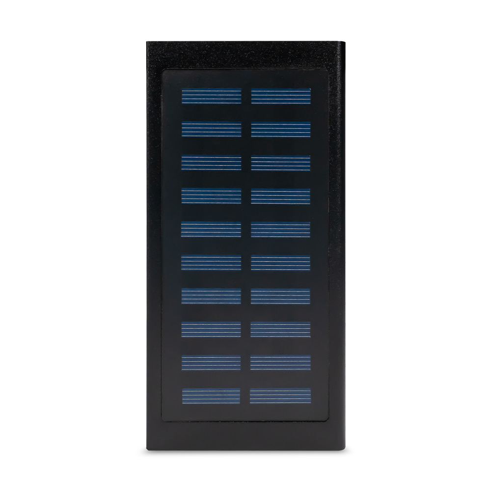 Повербанк с солнечной панелью 20000mAh Power Bank Kraft KPB-1020SLIM Black LED-фонарь купить в Украине