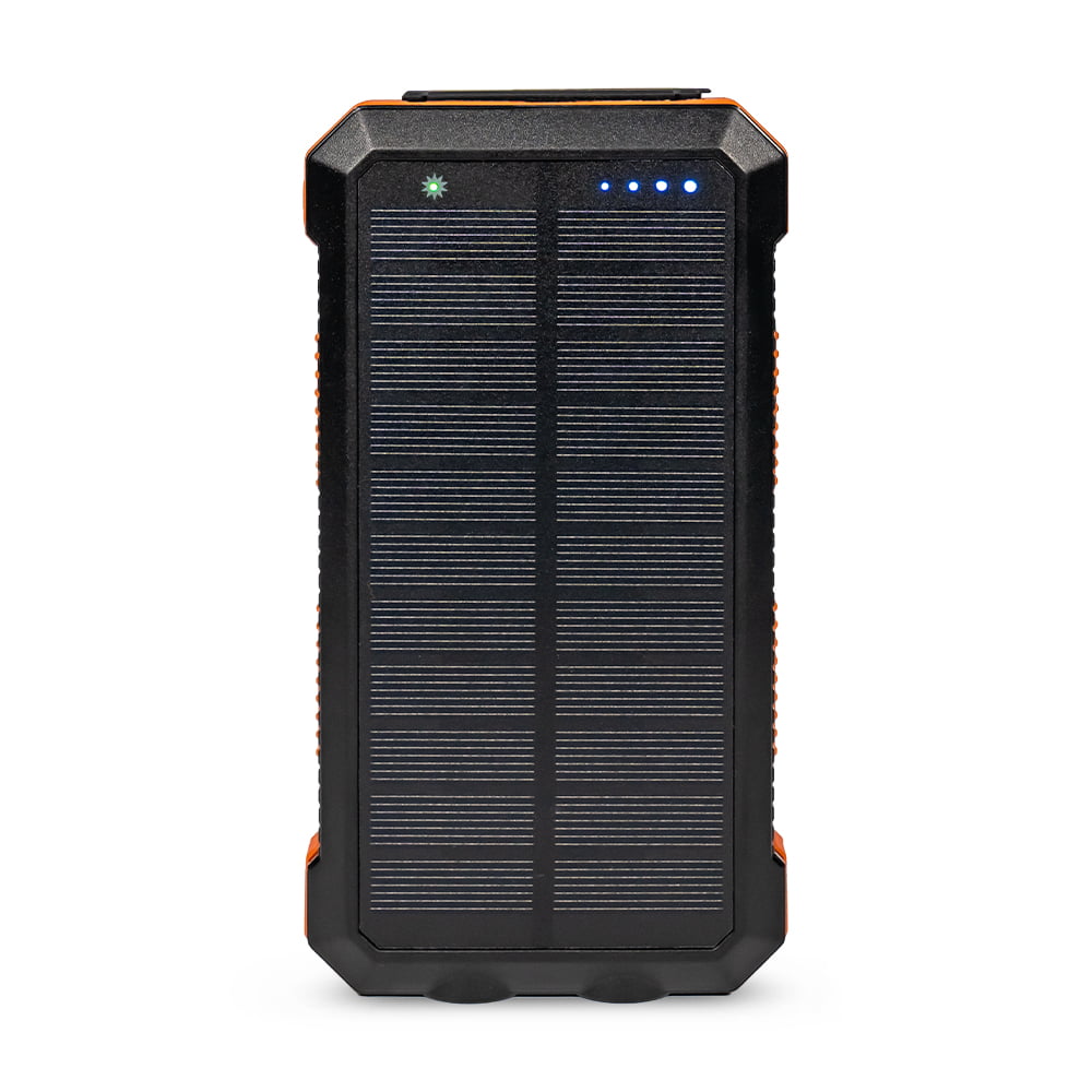 Повербанк с солнечной панелью 20000mAh Power Bank Kraft KPB-U2230WFCSL Orange беспроводная зарядка LED-фонарь купить в Украине