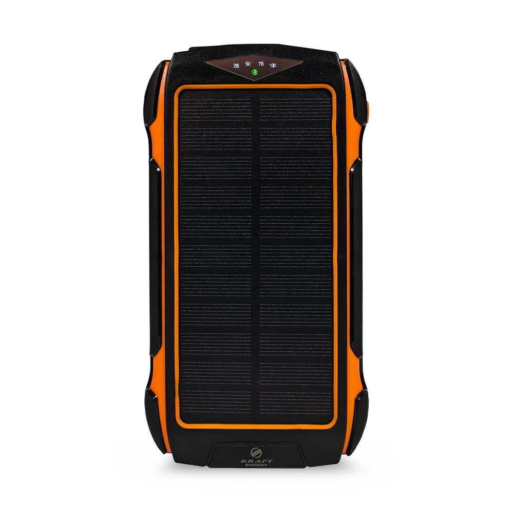 Повербанк з сонячною панеллю 20000mAh Power Bank Kraft KPB-U1820WCS Orange бездротова зарядка купити в Україні