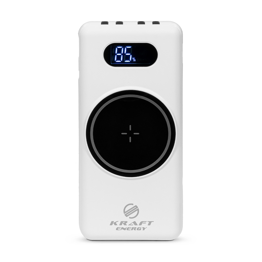 Повербанк 10000mAh Power Bank Kraft KPB-1110W White бездротова зарядка купити в Україні