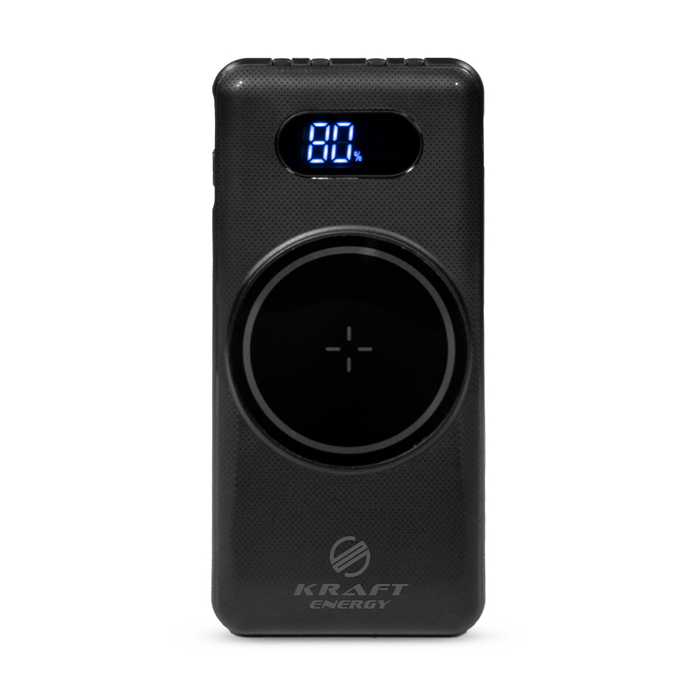 Повербанк 10000mAh Power Bank Kraft KPB-1110W Black бездротова зарядка купити в Україні