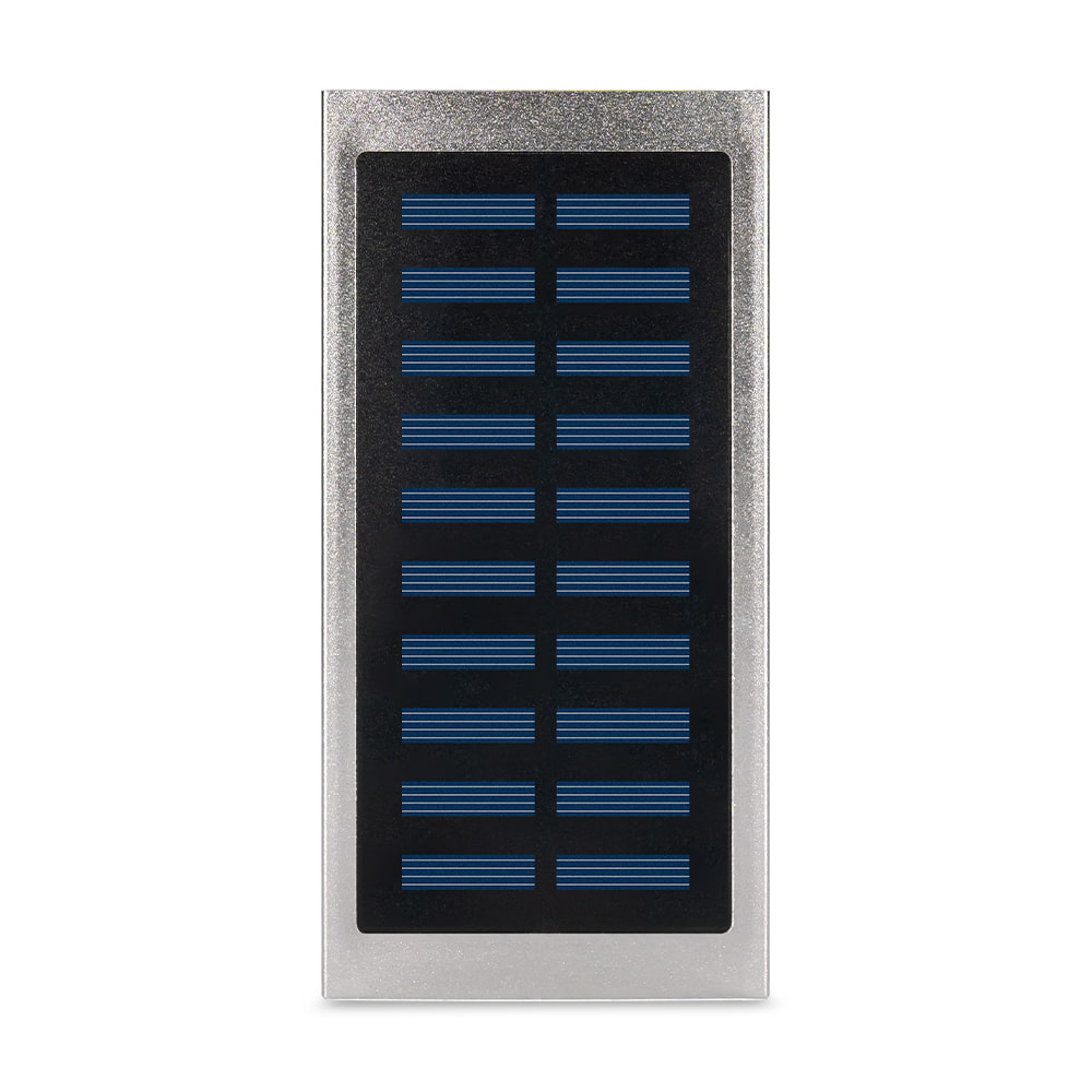 Повербанк з сонячною панеллю 20000mAh Power Bank Kraft KPB-1020SLIM Silver LED-ліхтар купити в Україні