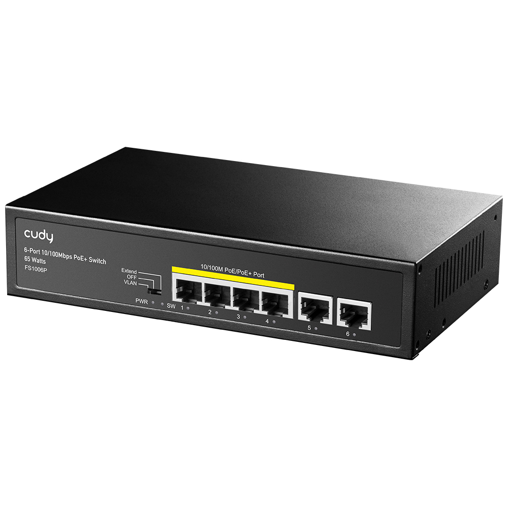 PoE-коммутатор 6-портовый неуправляемый Cudy FS1006P 4 порта PoE+ 60W купить в Украине