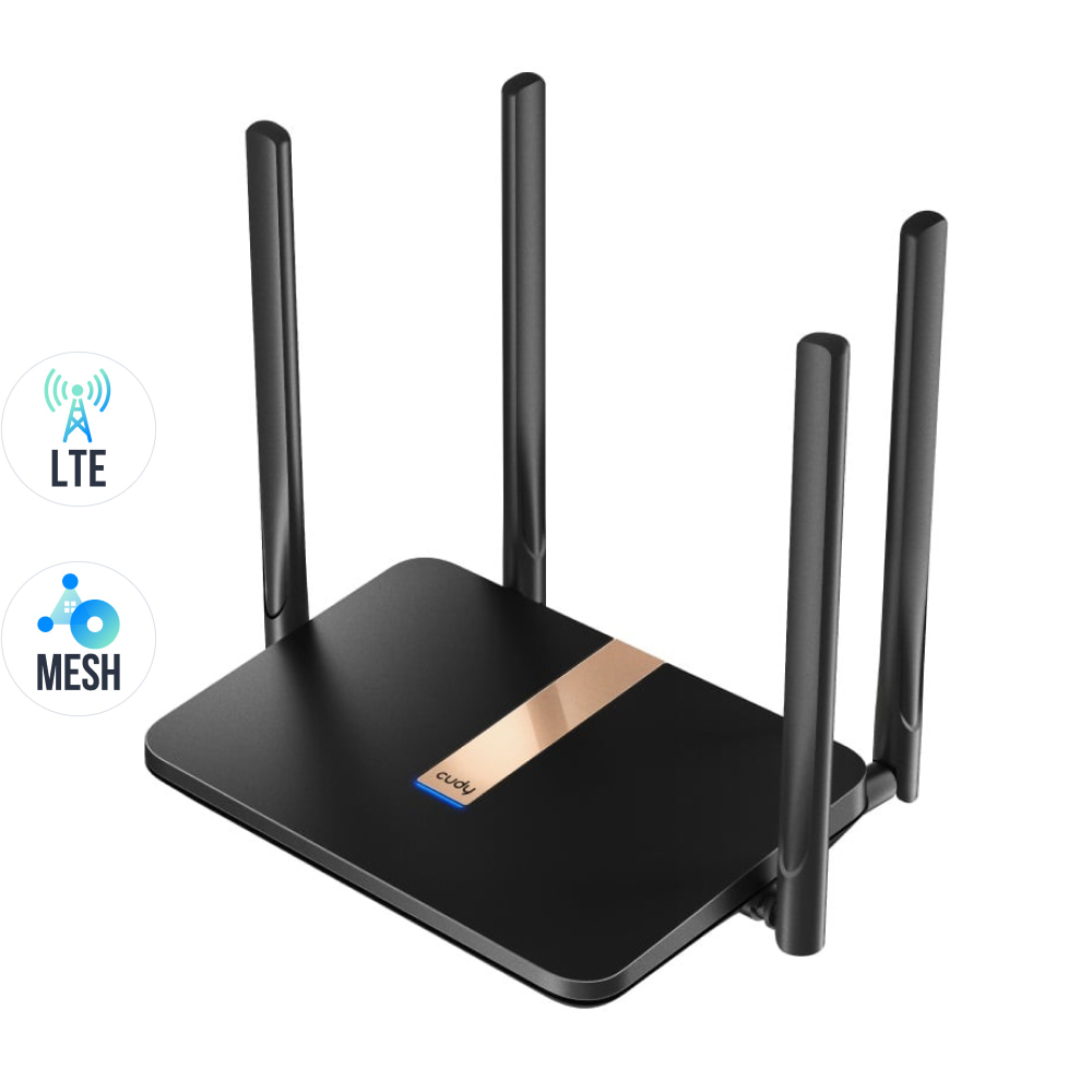 WiFi 5 Mesh 4G LTE-маршрутизатор Cudy LT500D CAT4 двухдиапазонный АС1200 купить в Украине
