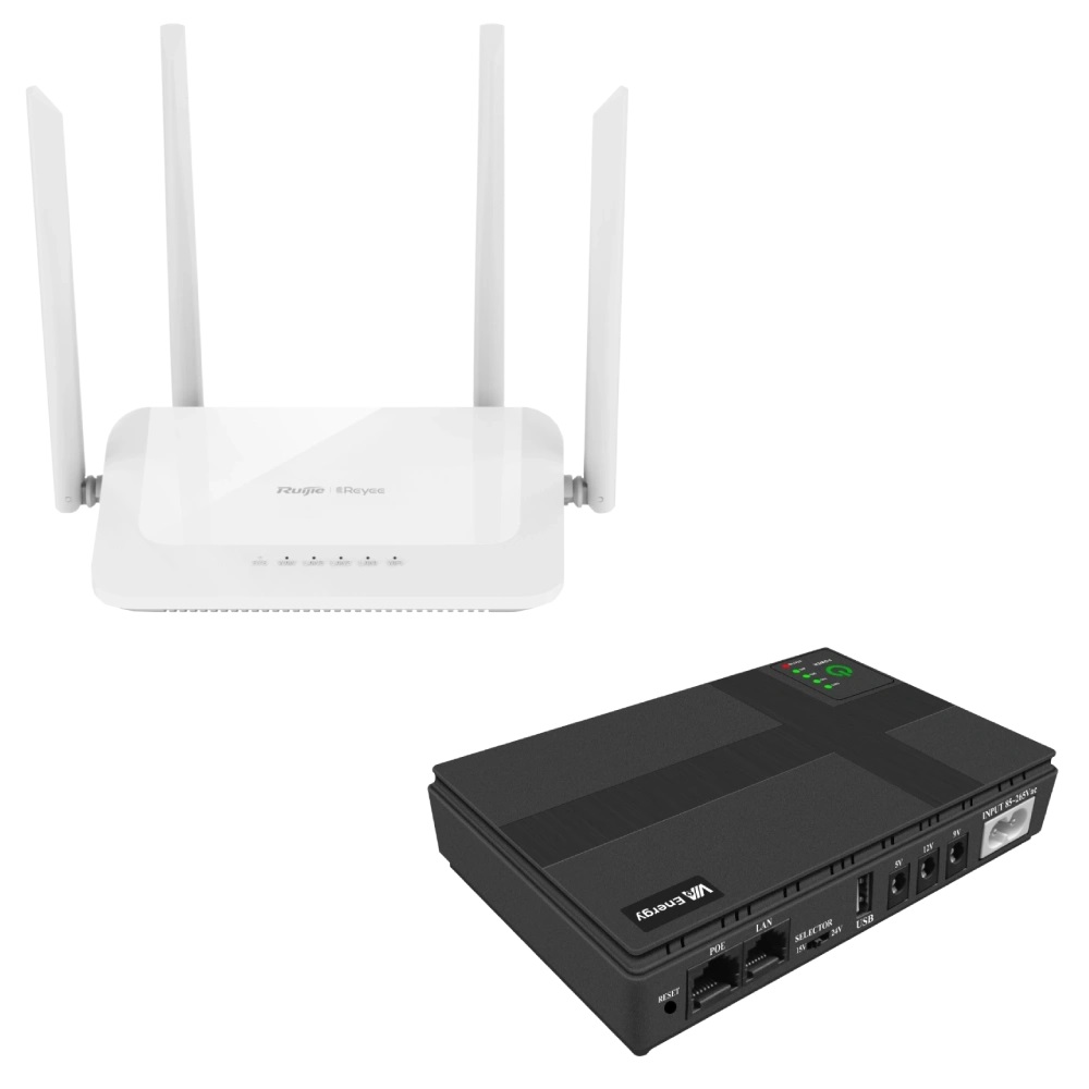 Комплект ДБЖ VIA Energy Mini UPS + бездротовий маршрутизатор Ruijie RG-EW1200 купити в Україні