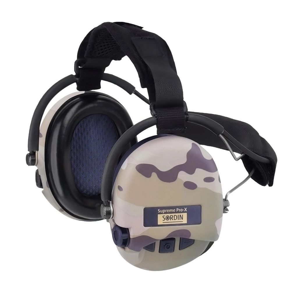 Активные защитные наушники Sordin Supreme Pro-X Neckband Multicam с задним держателем под шлем купить в Украине