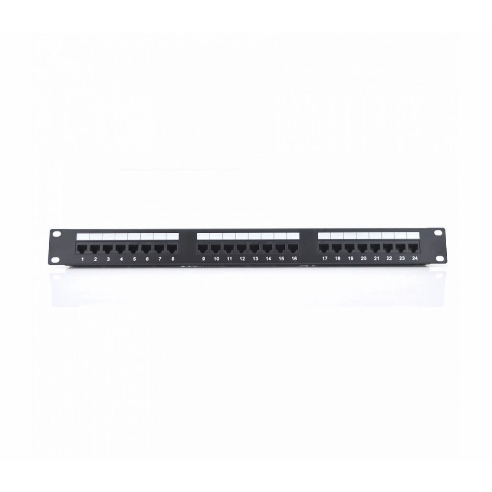 Патч-панель Ritar 24 порта UTP DUAL кат 5Е 19" 1U неэкранированная черная, с задним организатором кабеля Q25 купить в Украине