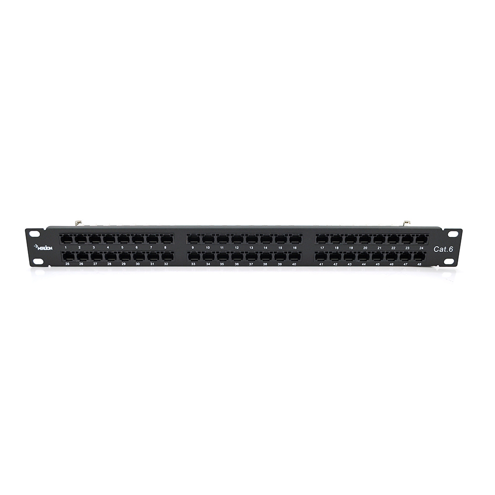 Патч-панель Merlion 48 портов UTP DUAL кат 6 19" 1U неэкранированная черная Q10 купить в Украине