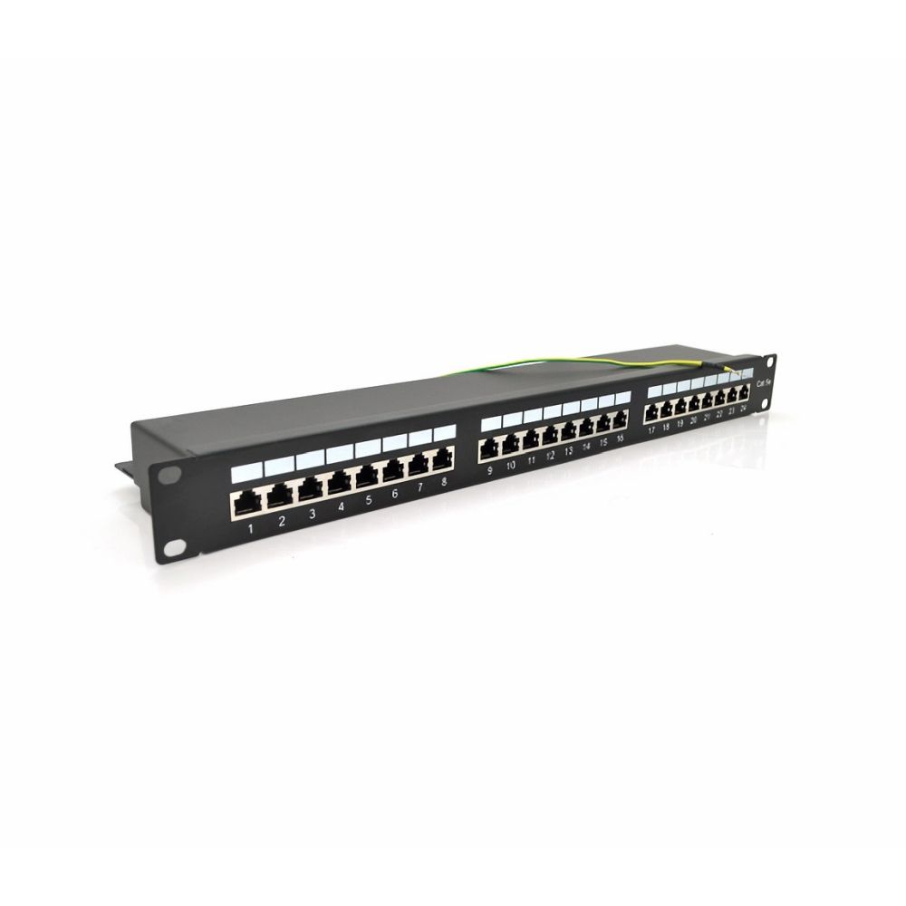 Патч-панель PiPo 24 порта FTP кат 5Е 19" 1U экранированная черная Q10 купить в Украине
