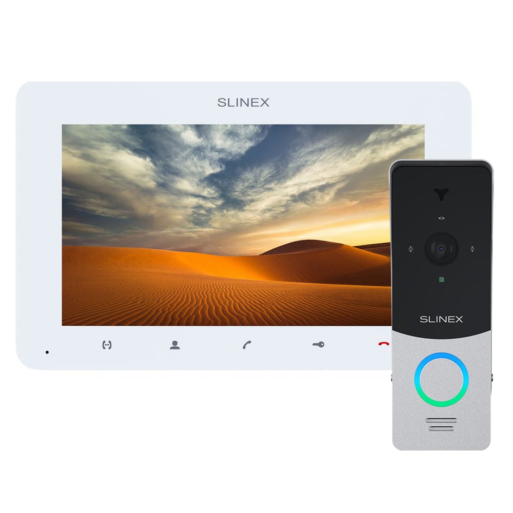 Комплект видеодомофона Slinex SM-07MHD White + ML-20HD Silver-Black купить в Украине