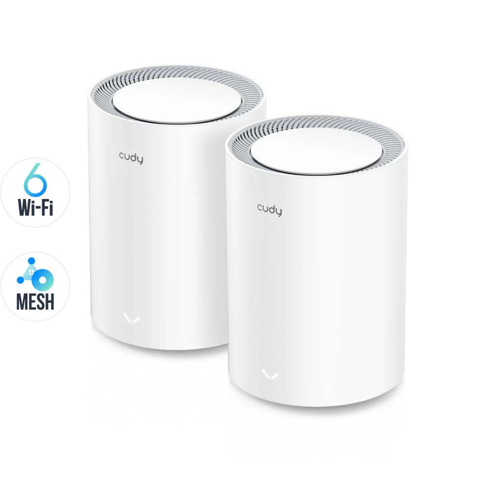 Маршрутизатор WiFi Mesh-система WiFi 6 Cudy M1800 (2-Pack) 2 штуки дводіапазонні гігабітні AX1800 купити в Україні