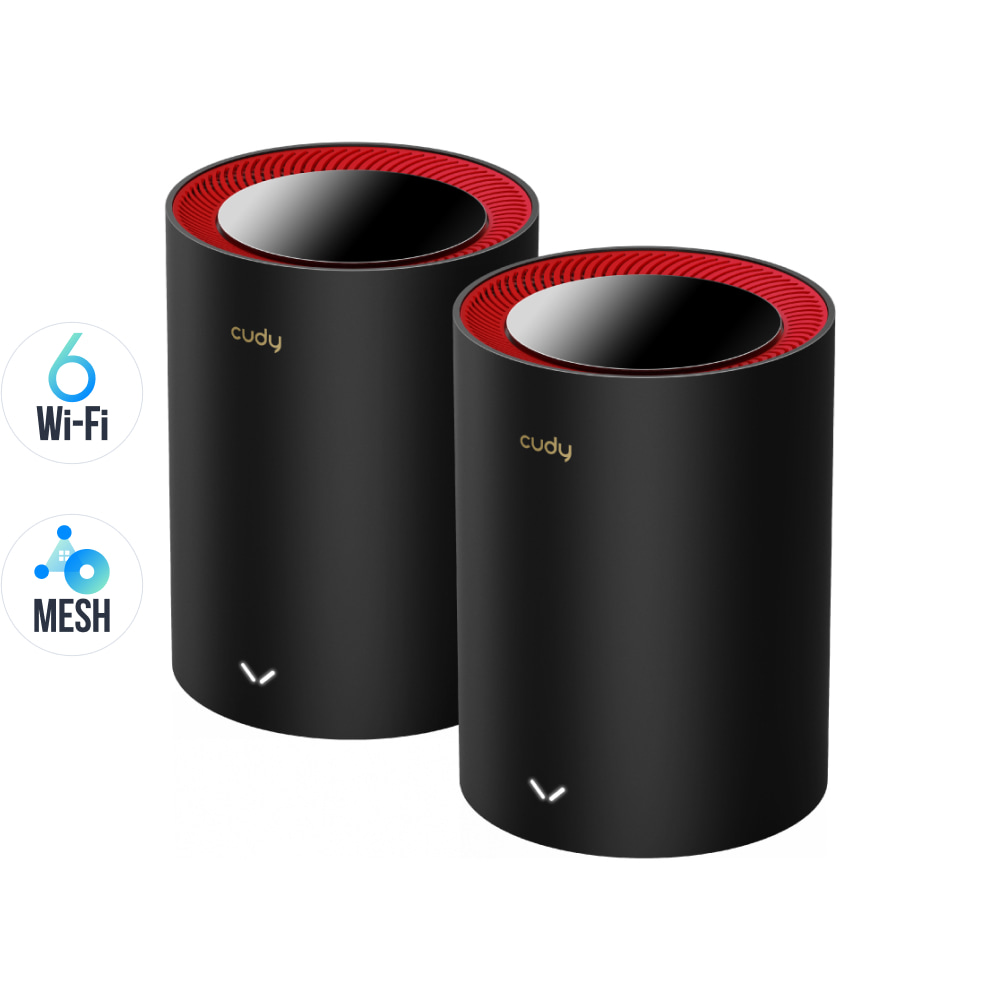 Маршрутизатор WiFi Mesh-система WiFi 6 2.5G Cudy M3000 Black (2-Pack) 2 штуки двухдиапазонные AX3000 купить в Украине