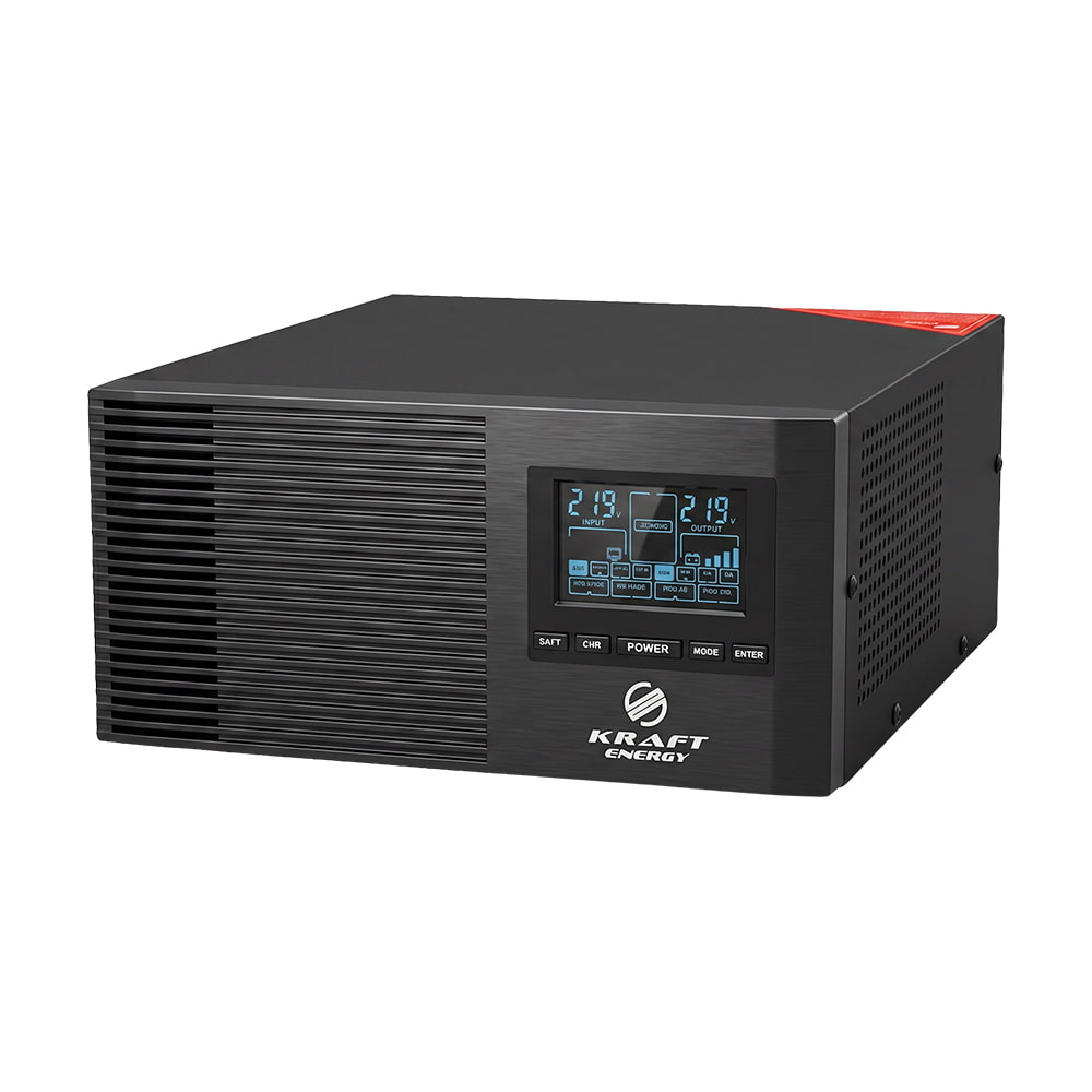 Інвертор Kraft KRF-AVR600VA/500W-12V з правильною синусоїдою під зовнішній акумулятор купити в Україні