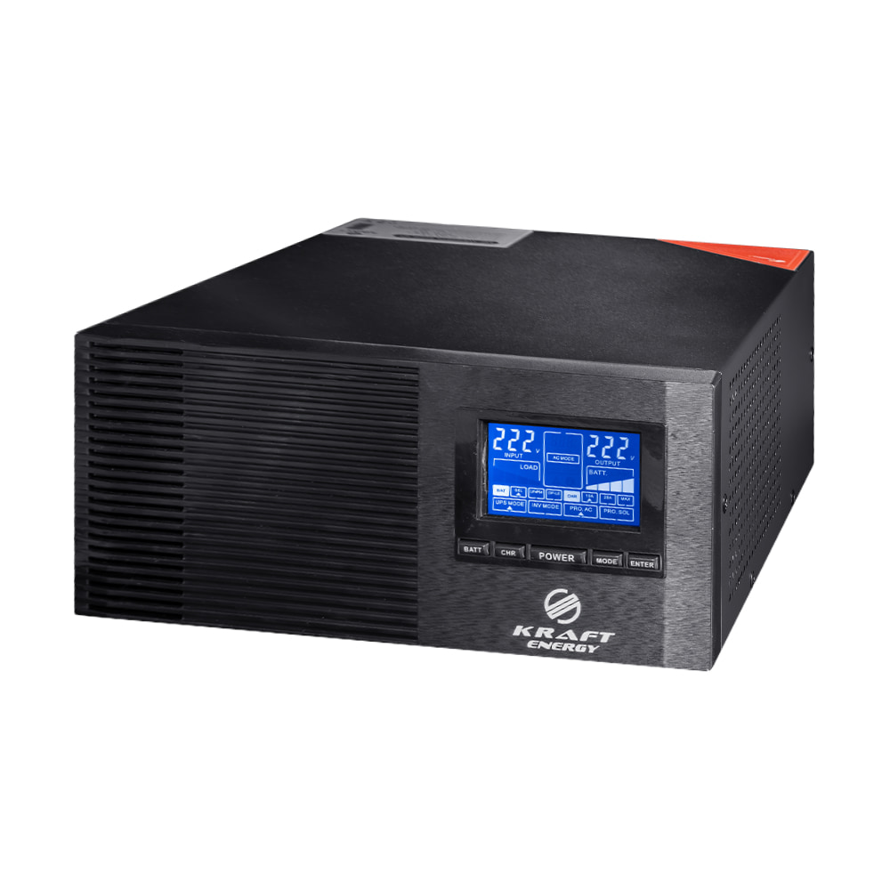 Инвертор Kraft KRF-AVR600VA/500W-12V с правильной синусоидой под внешний аккумулятор купить в Украине