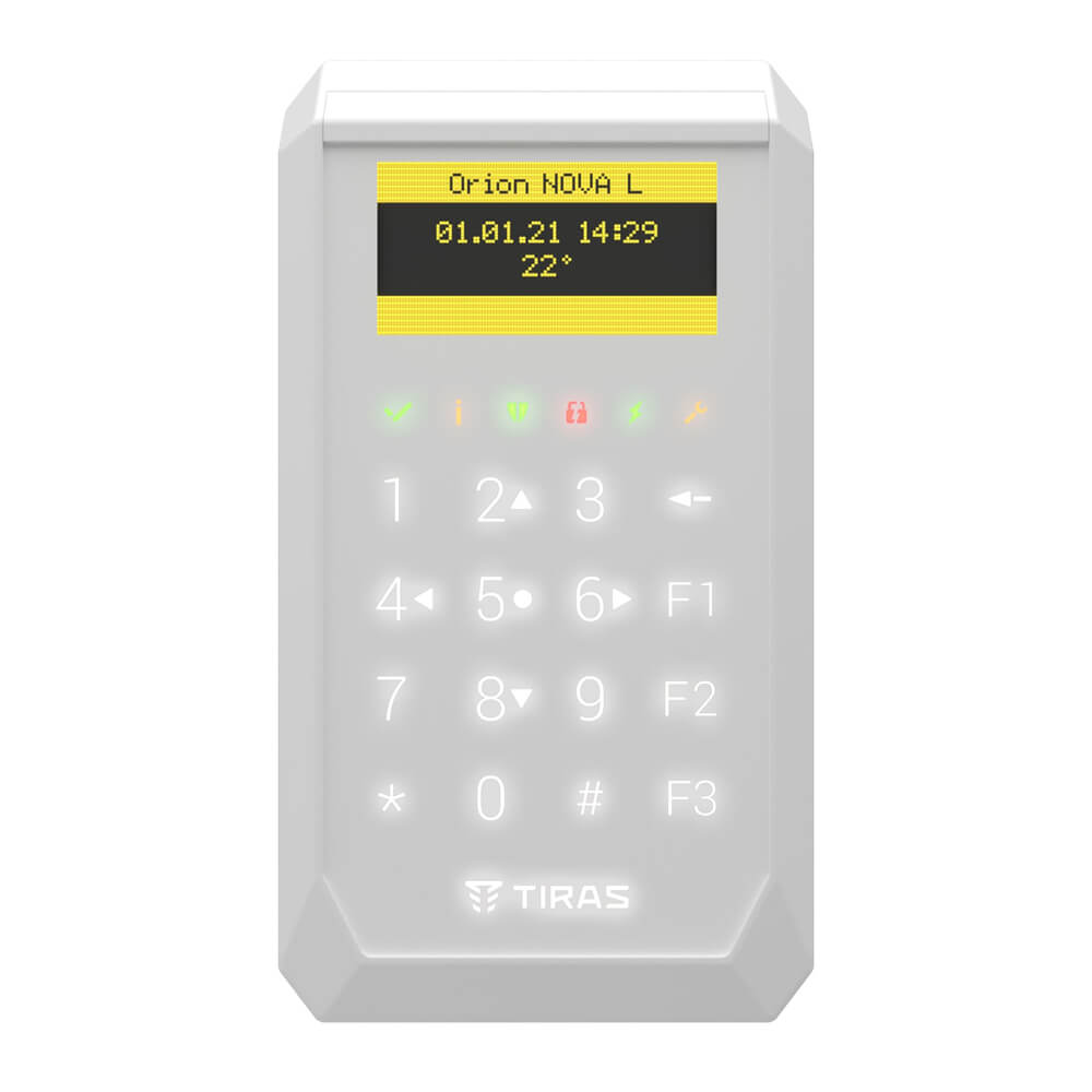 Клавиатура Tiras K-PAD OLED+ White с OLED-дисплеем и встроенным считывателем NFC/Mifare купить в Украине