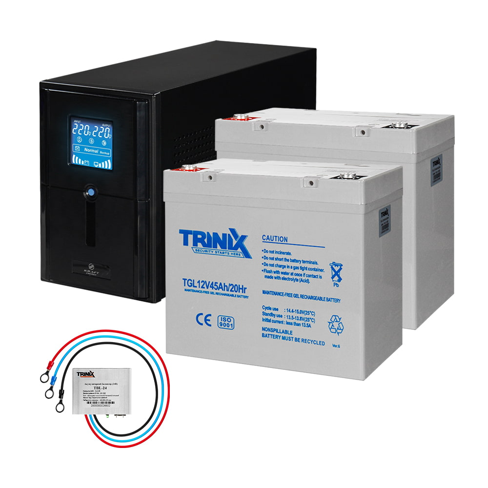 Комплект резервного питания: Kraft PSW1500VA/1200W(LCD)24V UPS + гелевая батарея 1143 Вт*ч купить в Украине
